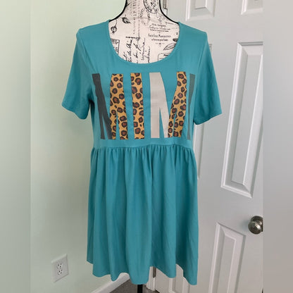 Zenana long Tunic top with scoop neck in blue - Mimi