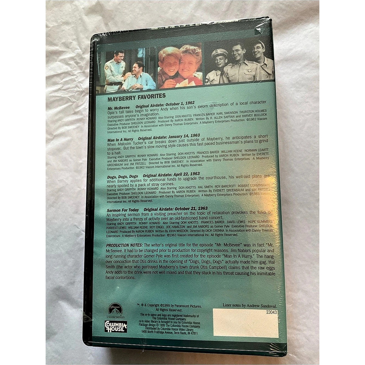 The Andy Griffith Show - Mayberry Favorites VHS Tape….The Collector's Edition Co