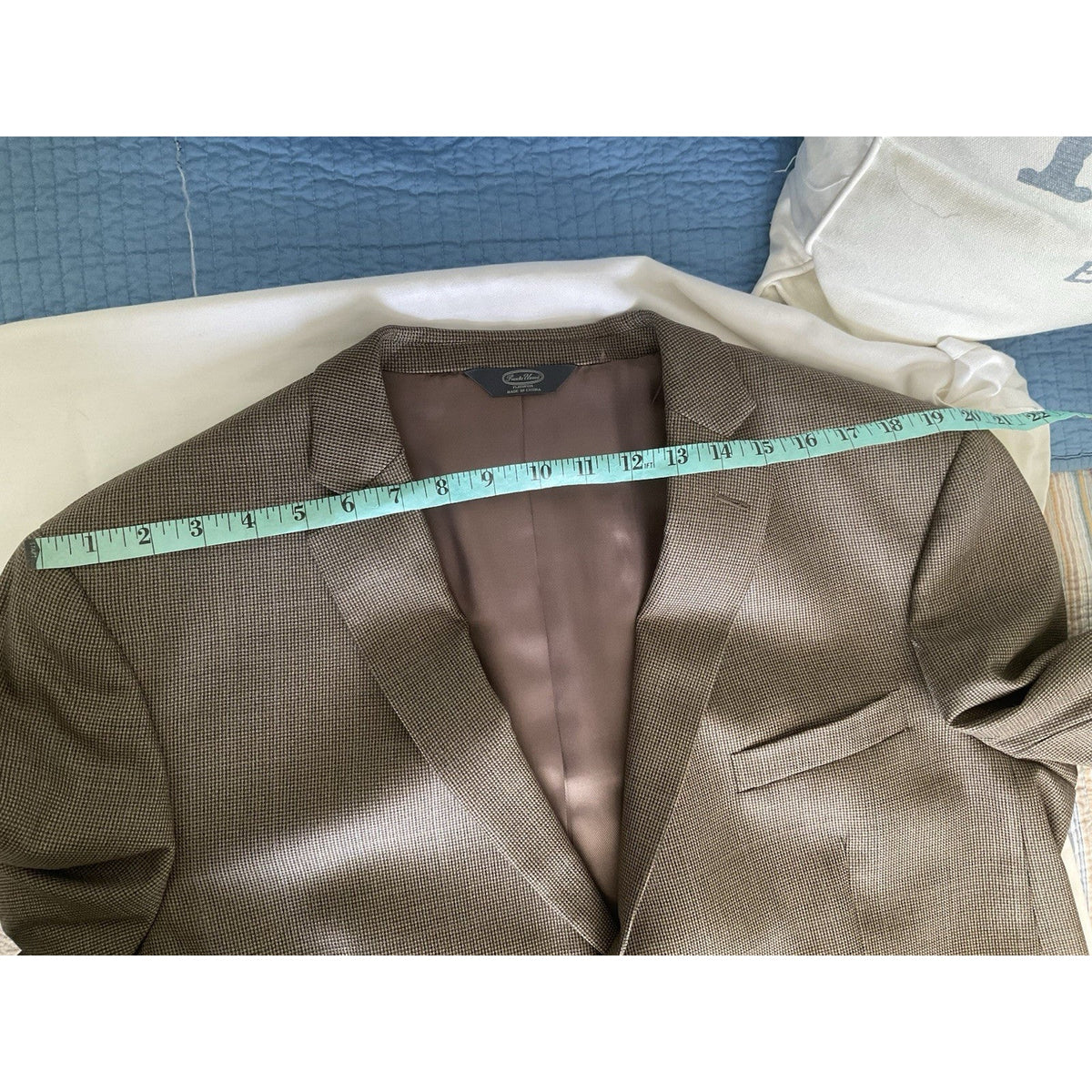 Pronto Uomo Couture Brown Houndstooth Wool 2-Button Blazer 48S