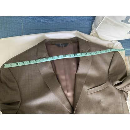 Pronto Uomo Couture Brown Houndstooth Wool 2-Button Blazer 48S