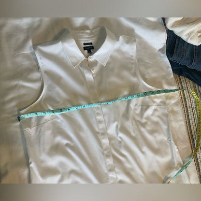 Talbots White Sleeveless Blouse
