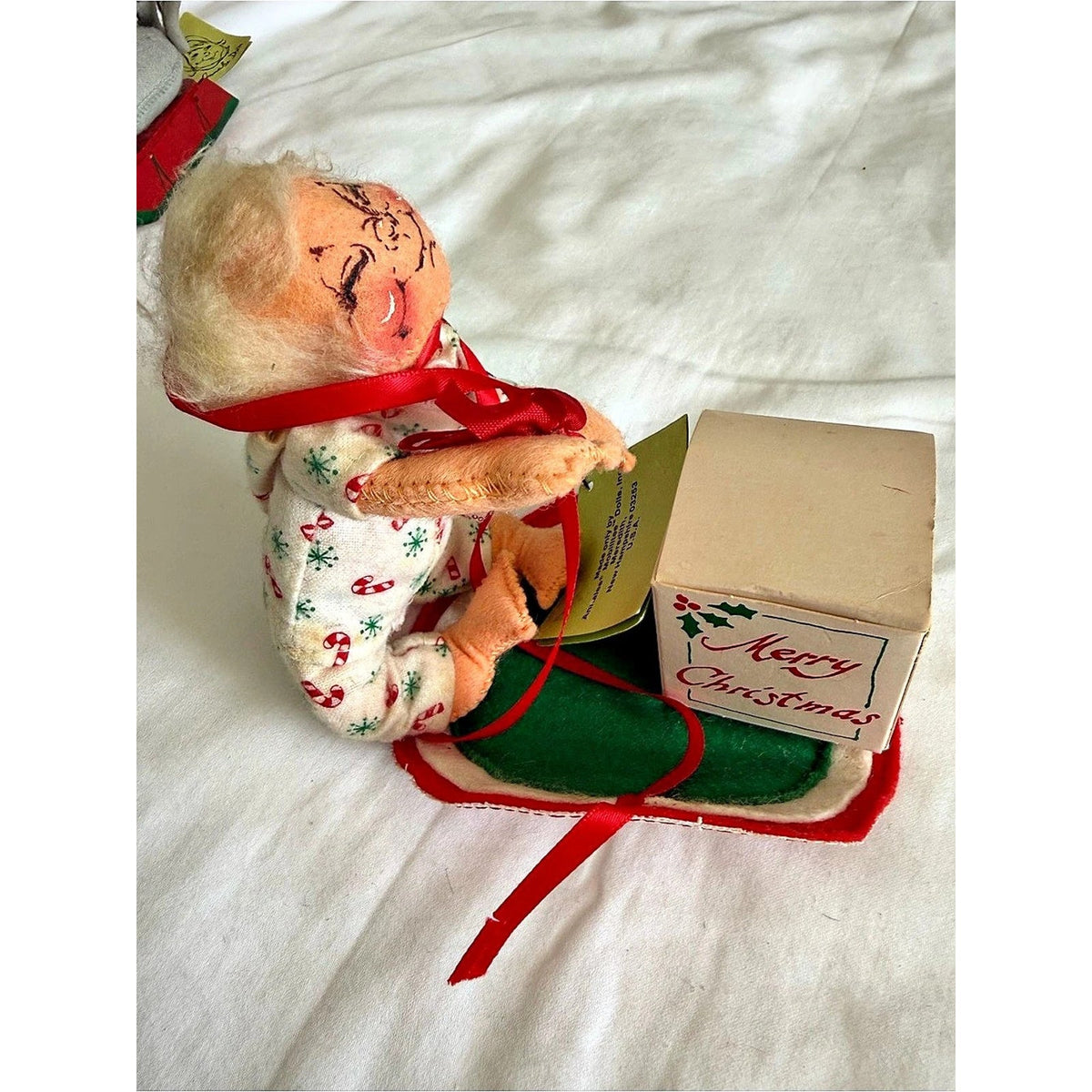 Annalee Christmas Doll opening present