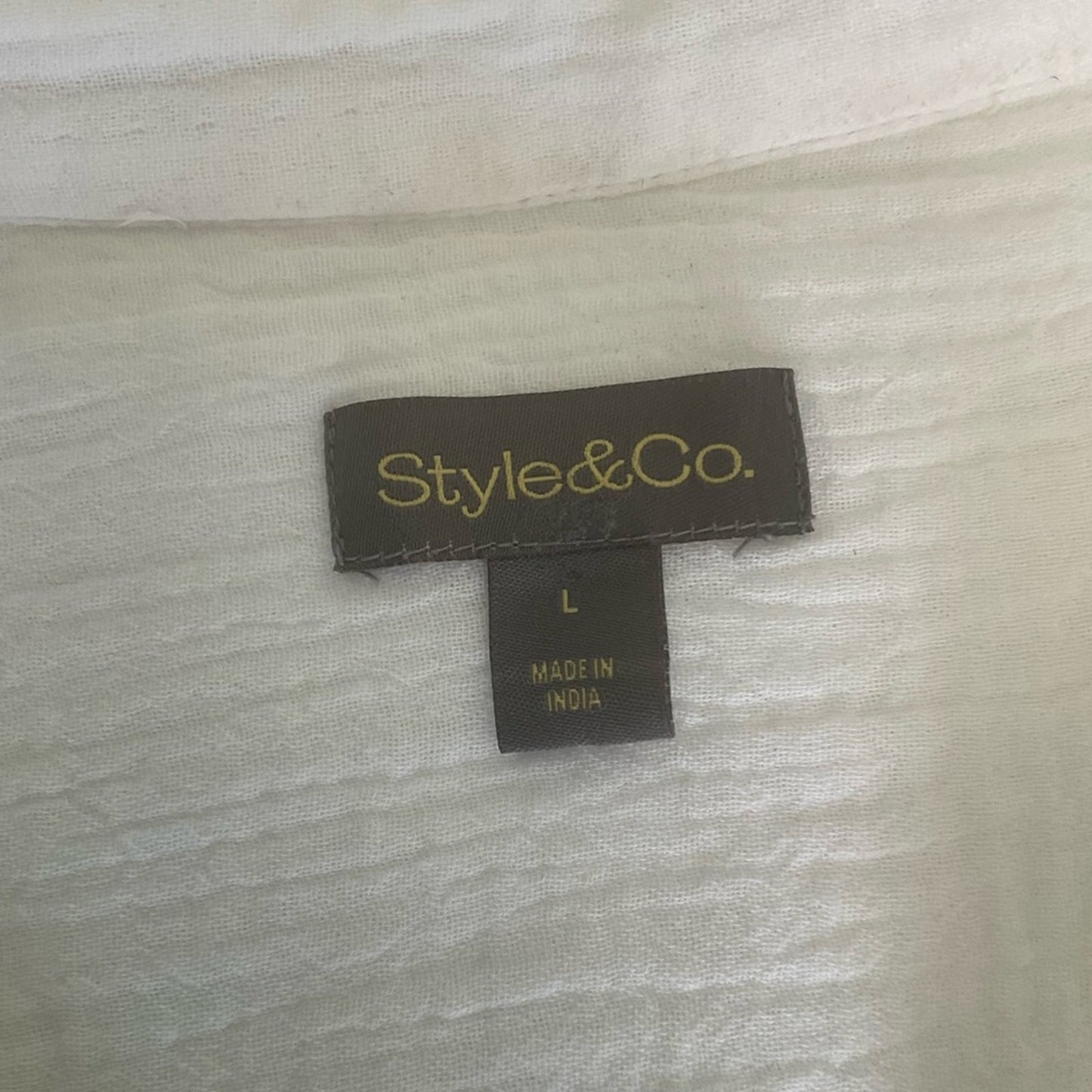 Style & Co. White Textured Blouse