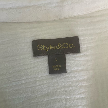 Style & Co. White Textured Blouse
