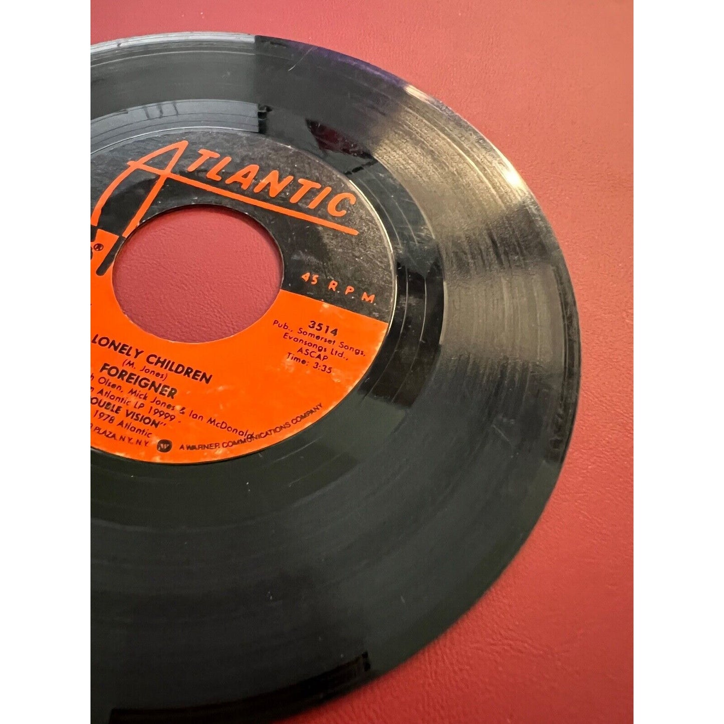 1978 FOREIGNER 45RPM 7” Atlantic Records “Double Vision” (J99-1)