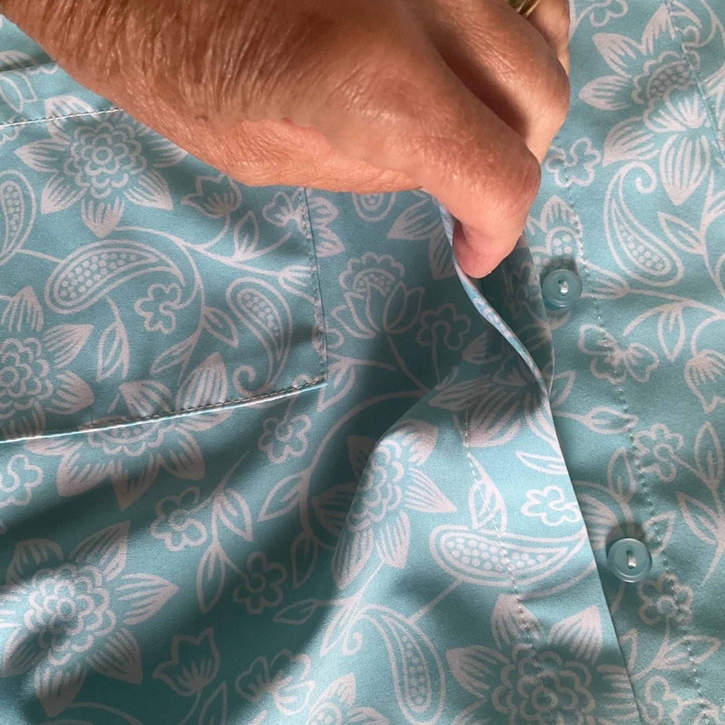 Kim Rogers Light Blue Floral Button Down Shirt
