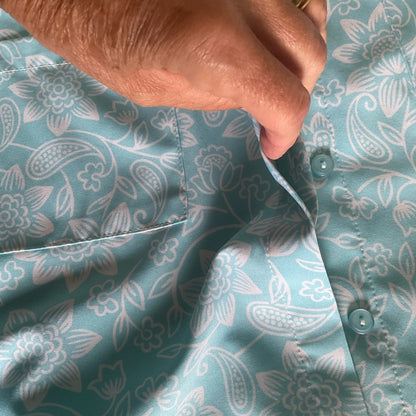 Kim Rogers Light Blue Floral Button Down Shirt
