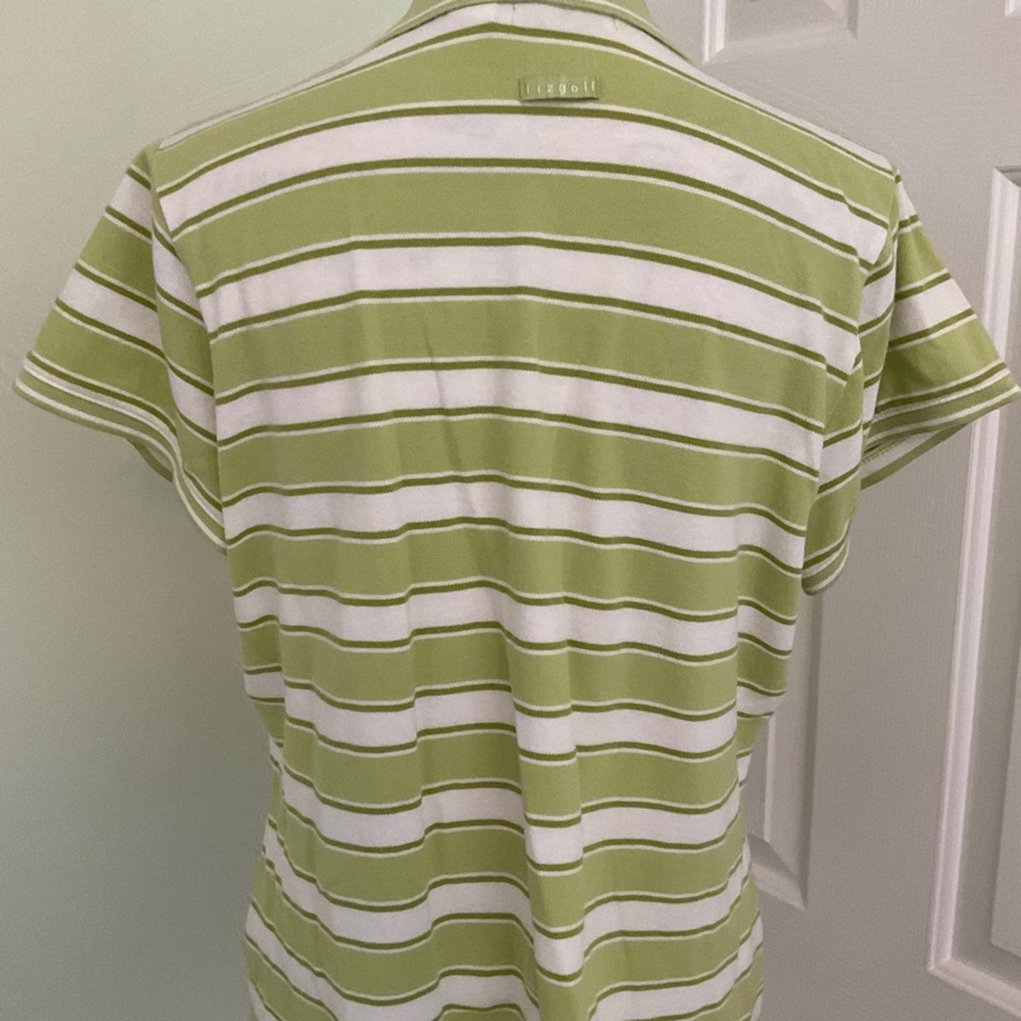 Lizgolf Polo - Green and white striped