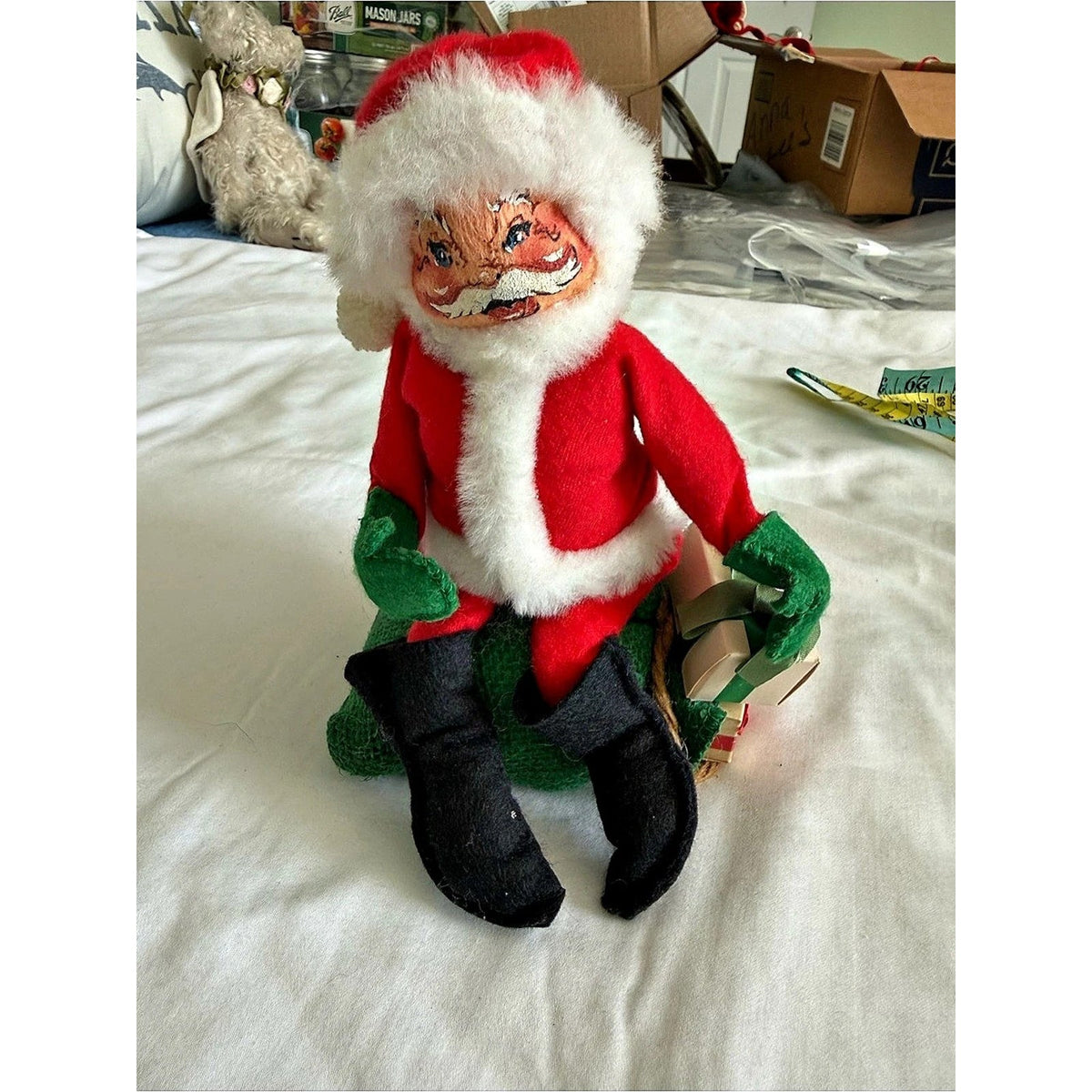Annalee Dolls Santa ornament with gifts Santa Christmas