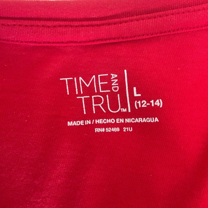 Time and Tru Vibrant Red Long Sleeve Top