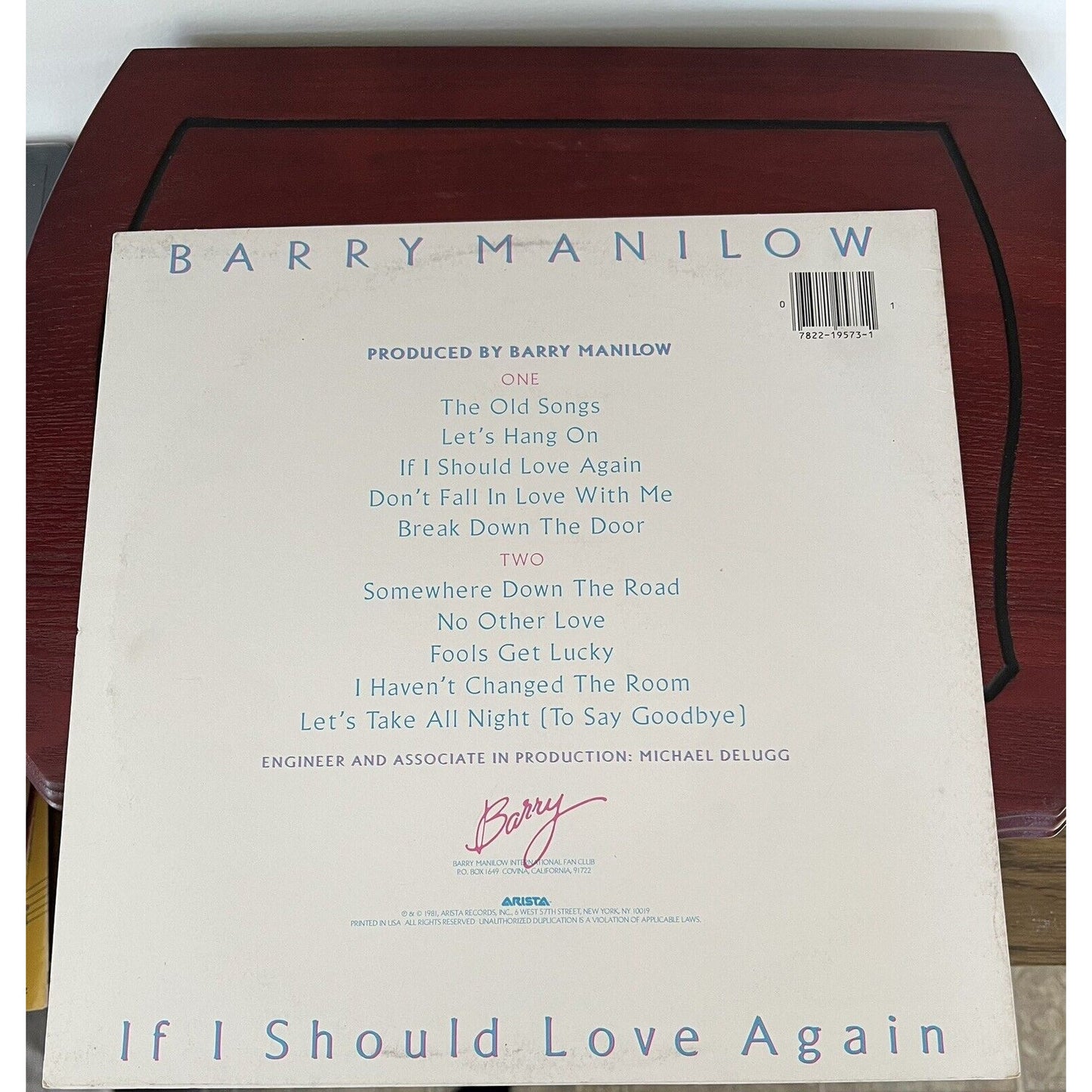 Barry Manilow-IF I SHOULD LOVE AGAIN - LIKE NEW LP