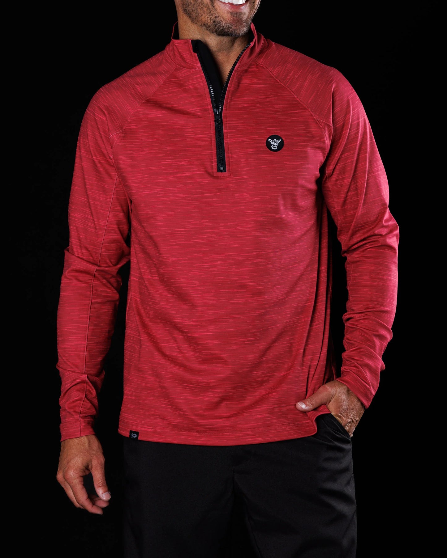 Sunday Swagger - Men's Performance Q-Zip - Crimson