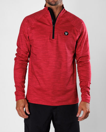 Sunday Swagger - Men's Performance Q-Zip - Crimson