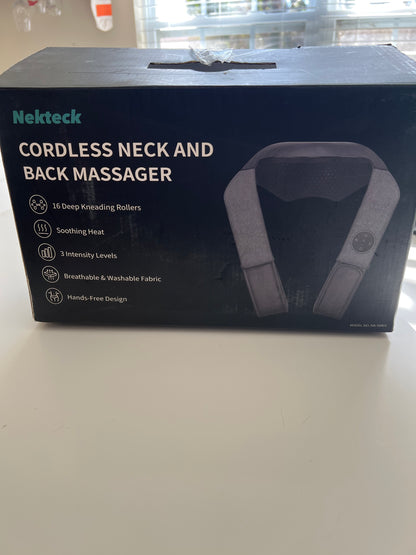 Nekteck Cordless Neck and Back Massager for Pain Relief Deep Tissue