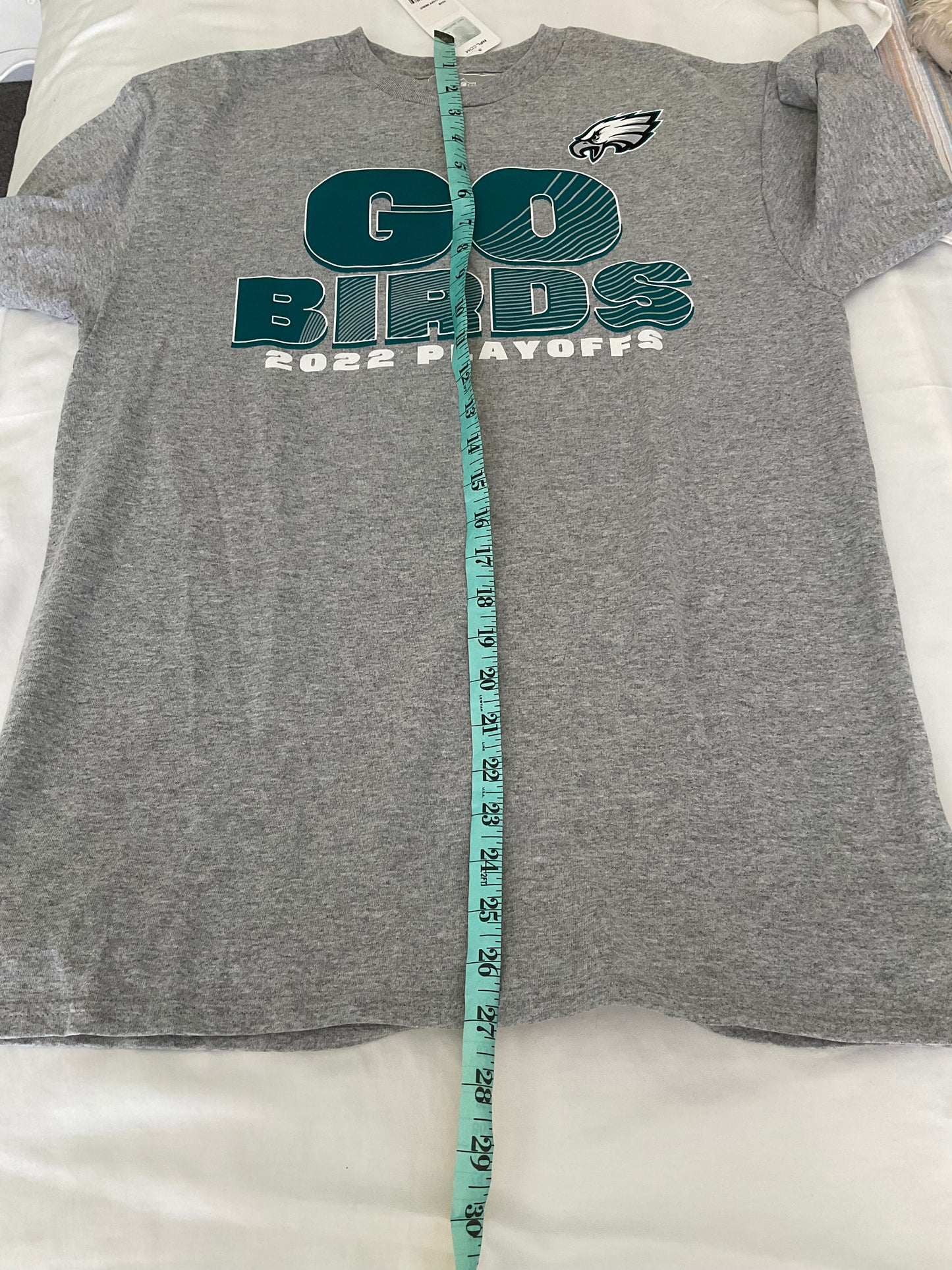Men's Team Apparel NFL Philadelphia Eagles Go Birds Gray Playoff 2022 T Shirt M