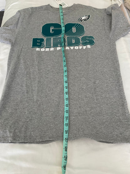 Men's Team Apparel NFL Philadelphia Eagles Go Birds Gray Playoff 2022 T Shirt M