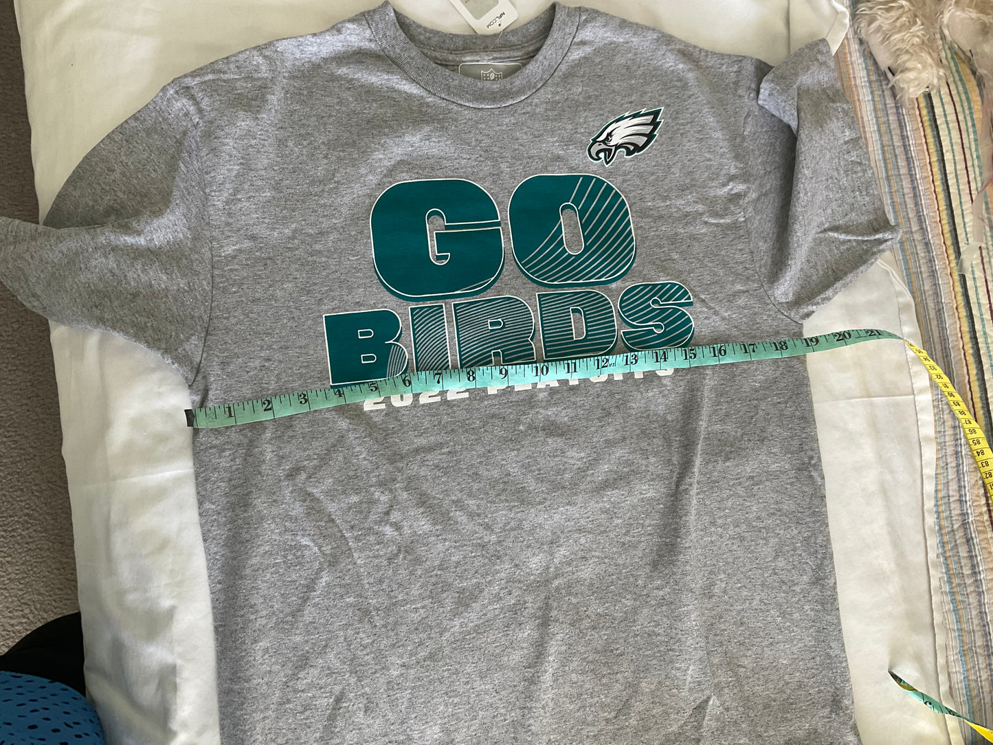 Men's Team Apparel NFL Philadelphia Eagles Go Birds Gray Playoff 2022 T Shirt M