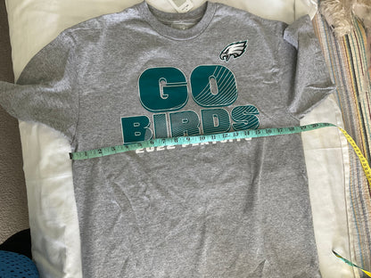 Men's Team Apparel NFL Philadelphia Eagles Go Birds Gray Playoff 2022 T Shirt M