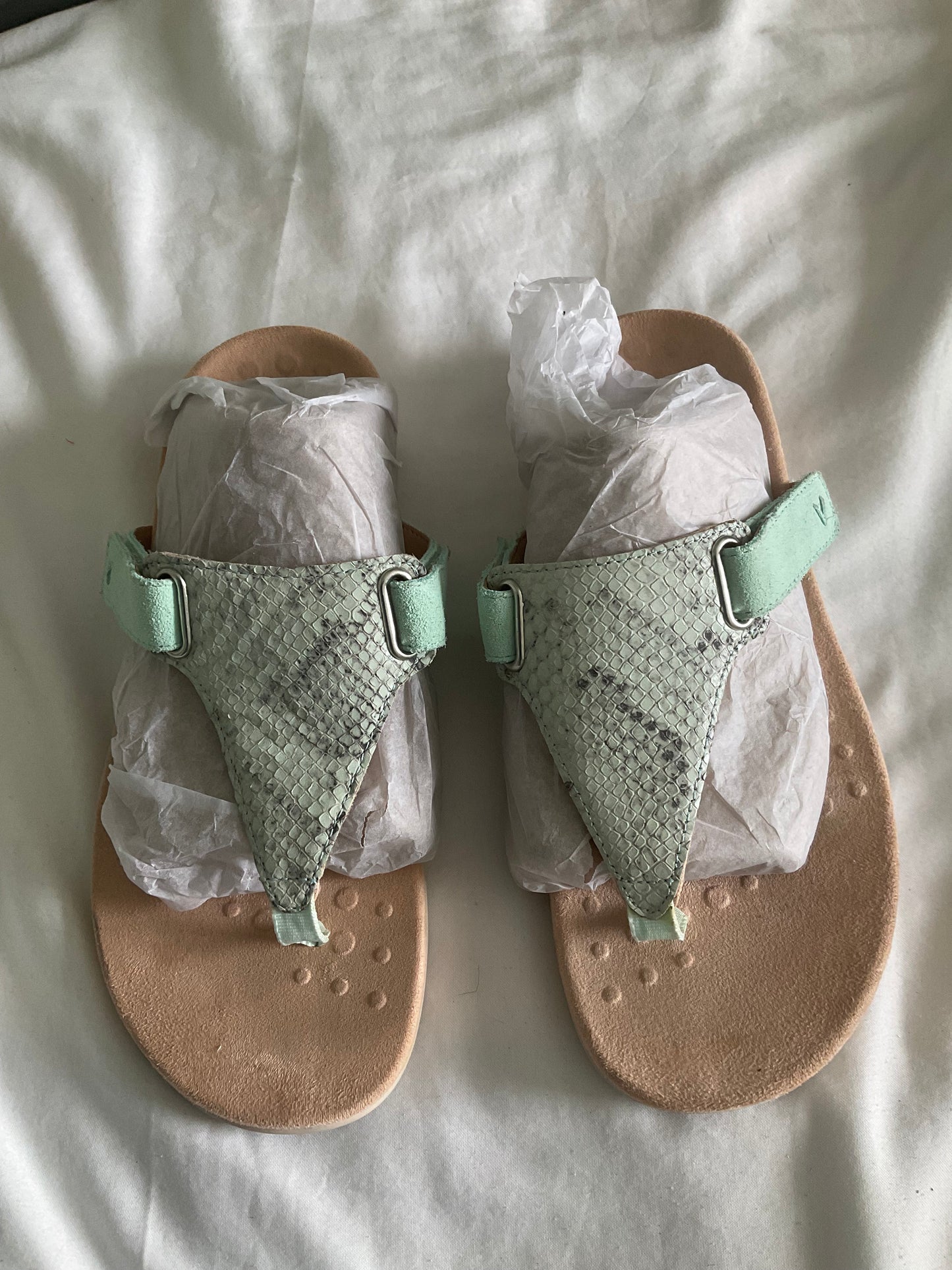 Vionics Women’s Mint Green Textured Thong Sandals - Casual Summer Slide