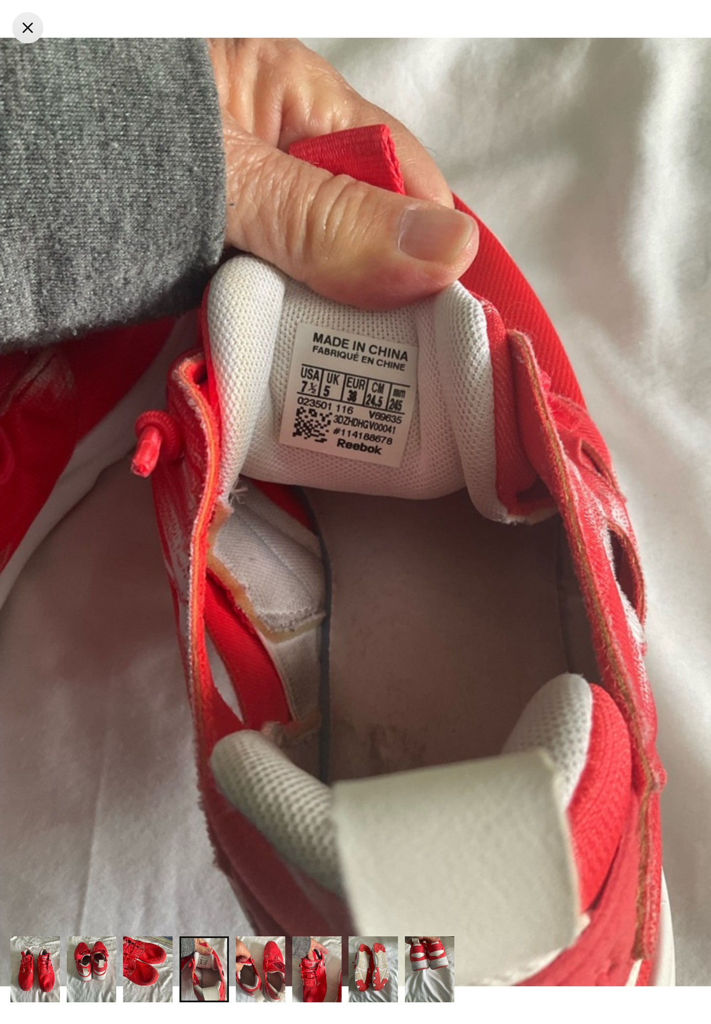 Reebok Red Lightweight Athletic Sneakers