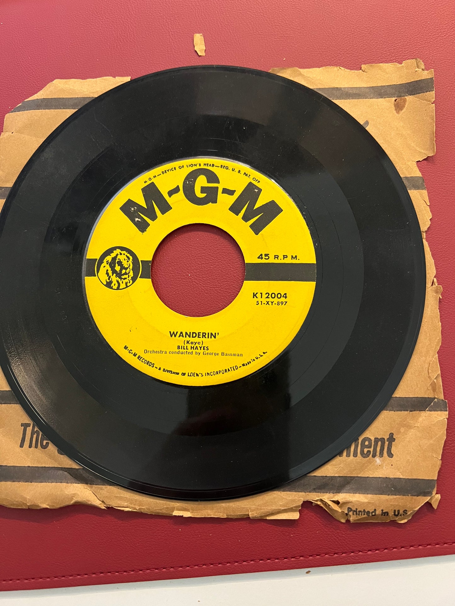 BILL HAYES: You're nearer / Wanderin MGM 7" Single