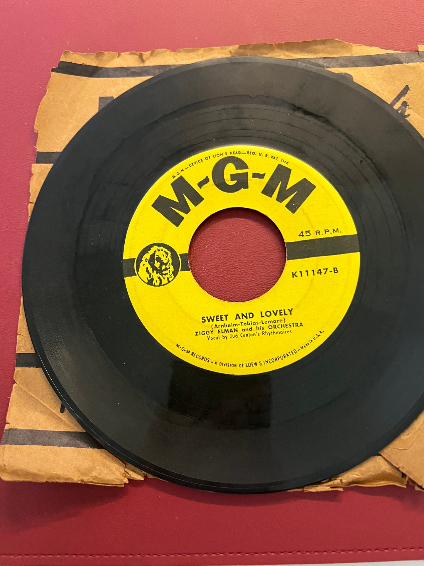 ZIGGY ELMAN: come to the casbah / sweet and lovely MGM 7" Single 45 RPM