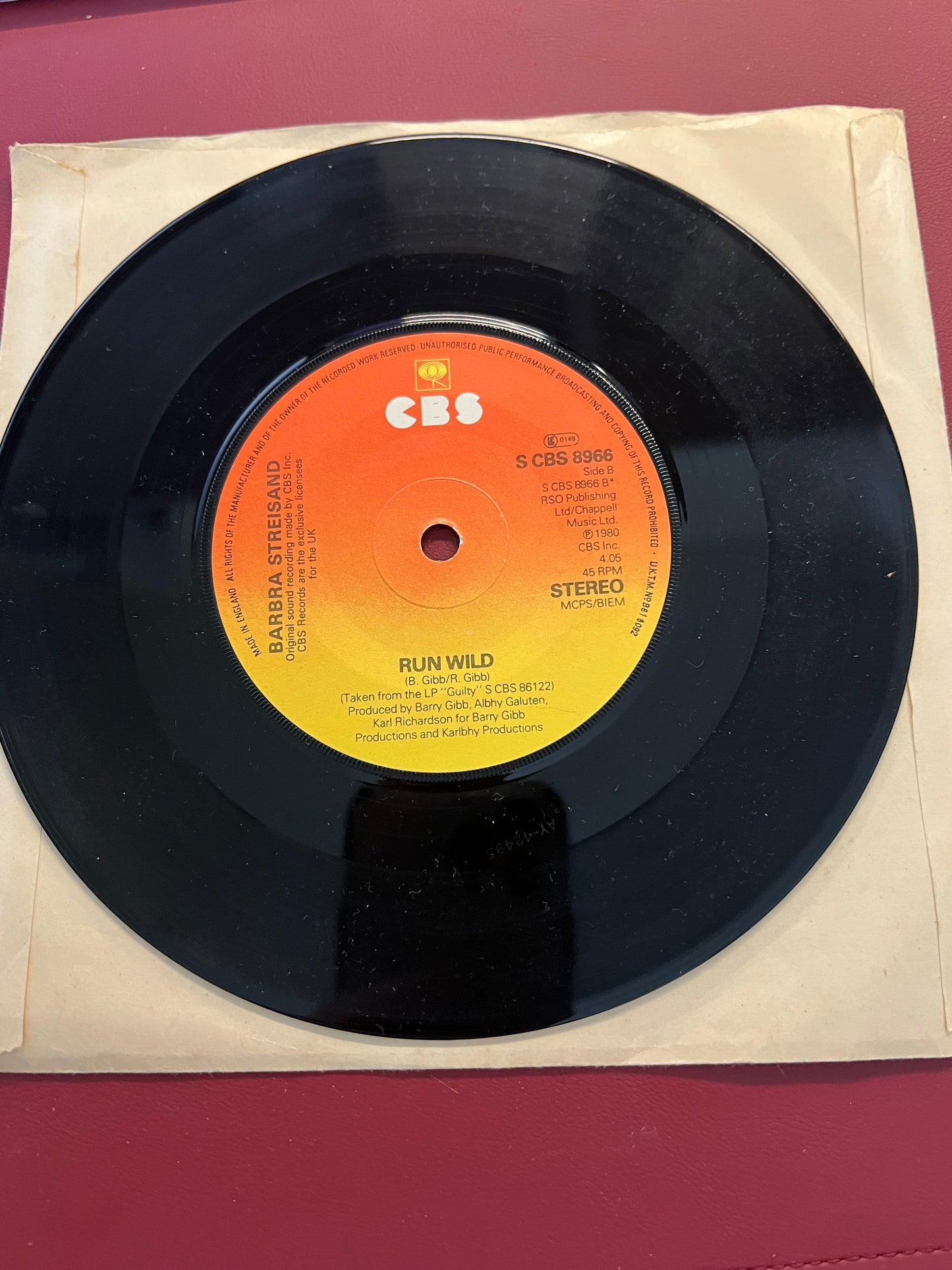 Barbara Streisand : Woman in love / Run wild CBS8966 45rpm