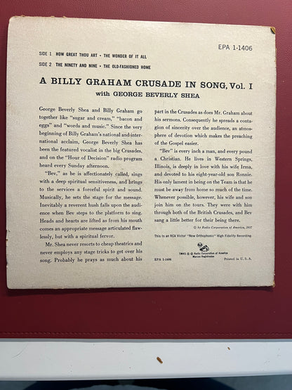 GEORGE BEVERLY SHEA A BILLY GRAHAM CRUSADE IN SONG VINYL RCA EPA 1-1406