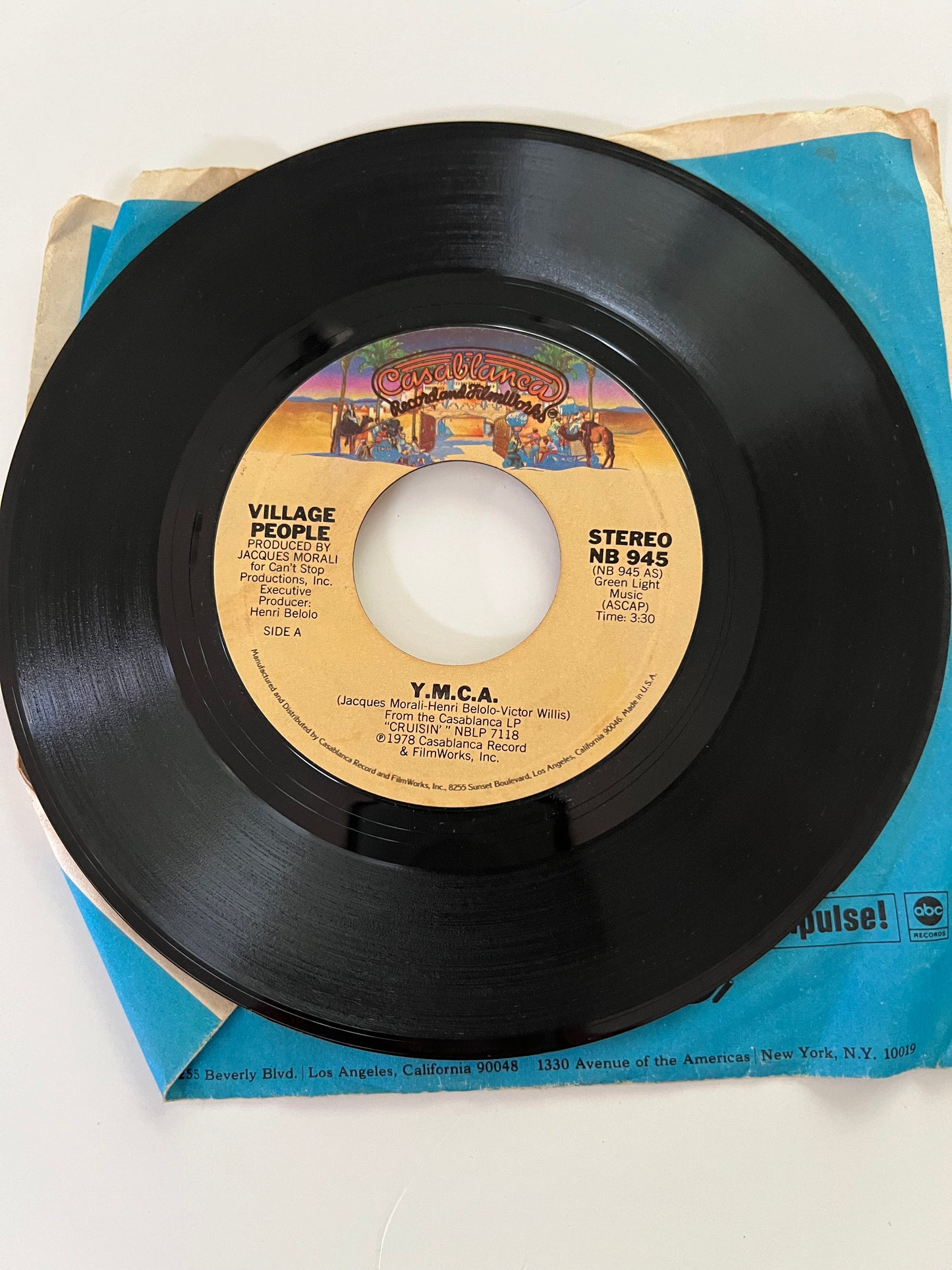 Village People YMCA / The Women 45 Single 1978 Vinyl Casablanca Record Y.M.C.A.