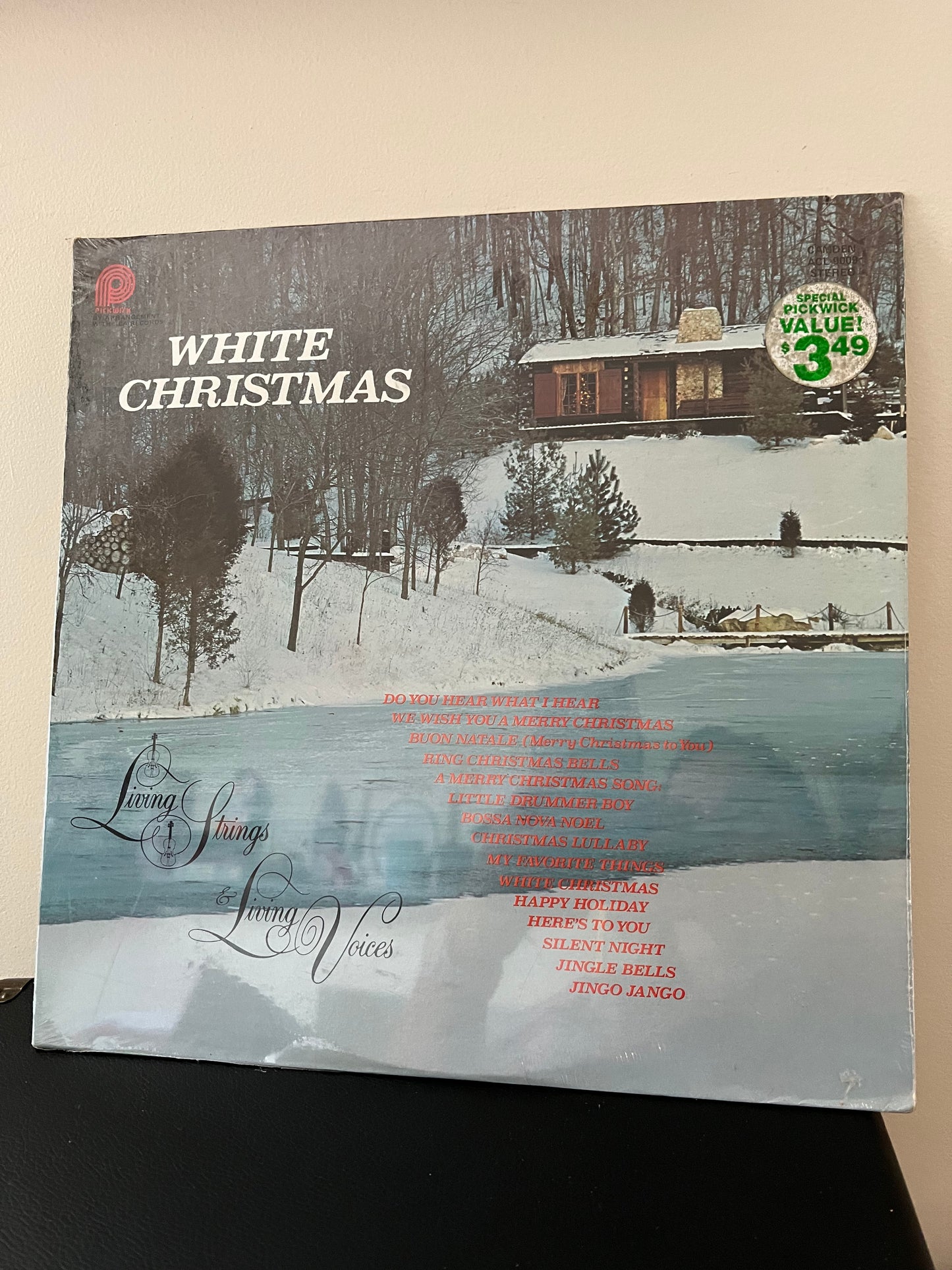 White Christmas Record Vinyl LP Living Strings & Voices Pickwick Camden ACL-9009