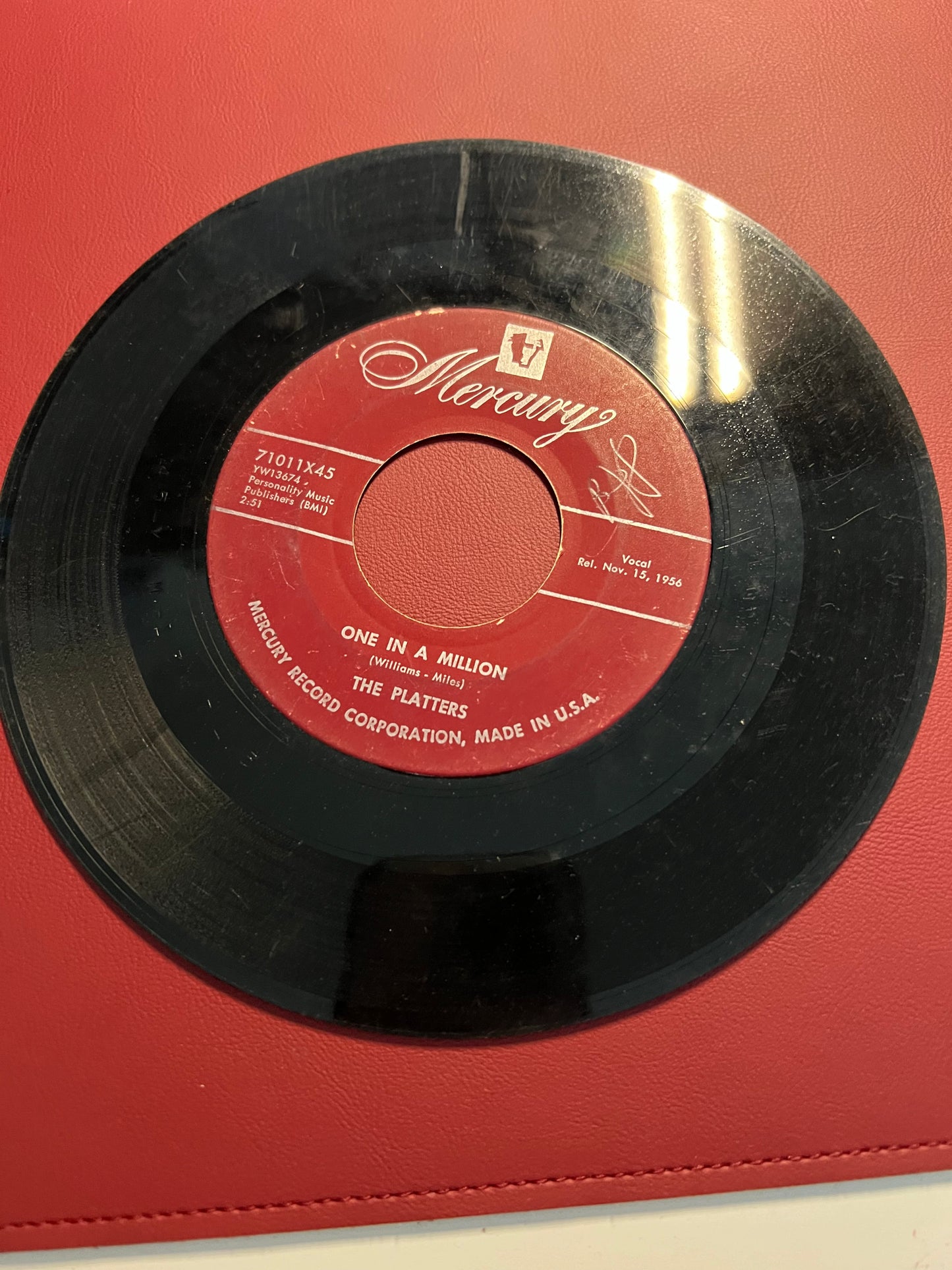 The Platters One In A Million / On My Word Of Honor 45 RPM Vinyl Mercury 1956