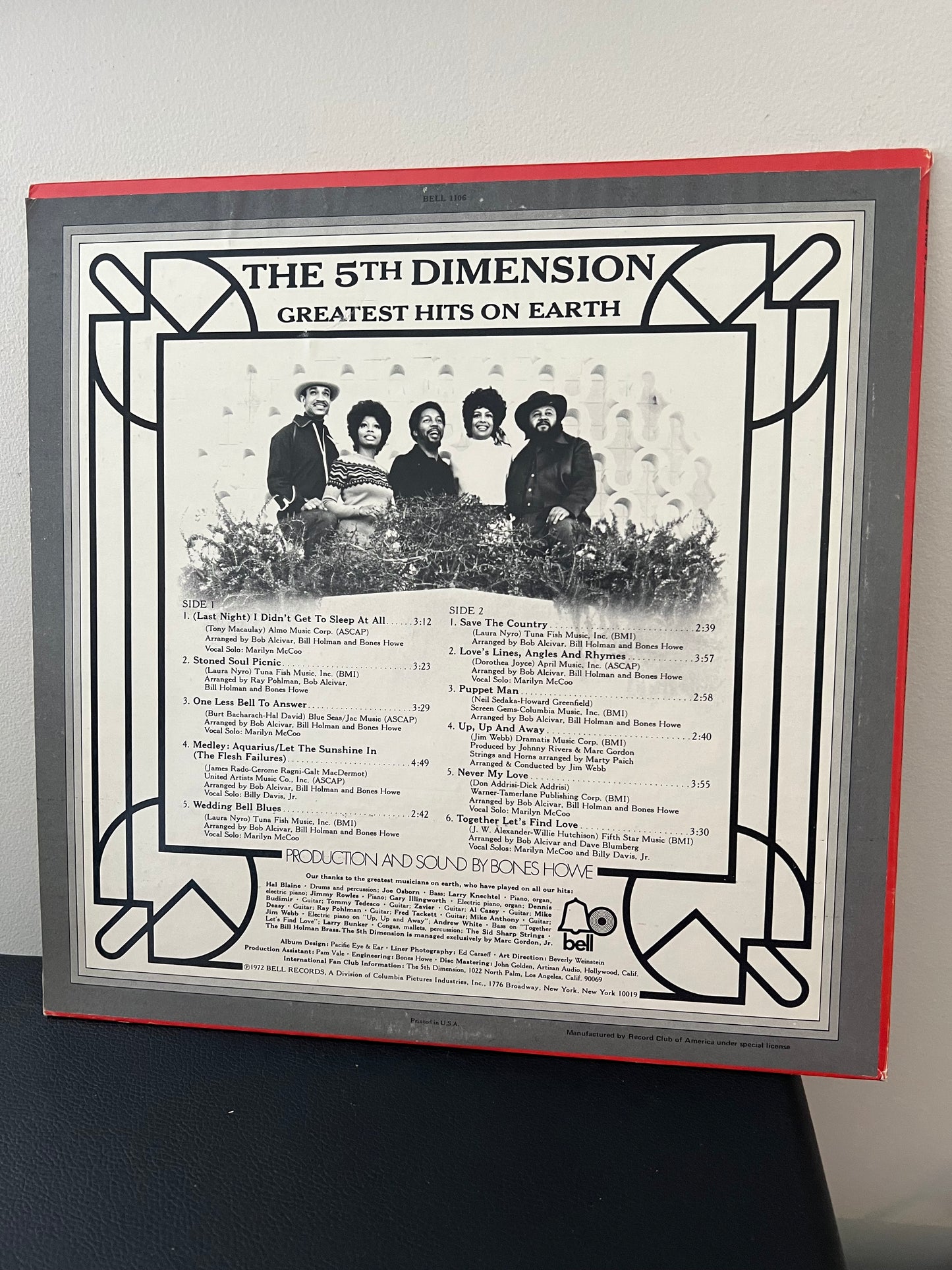 The 5th Dimension The Greatest Hits On Earth LP 1972 Bell Records 1106