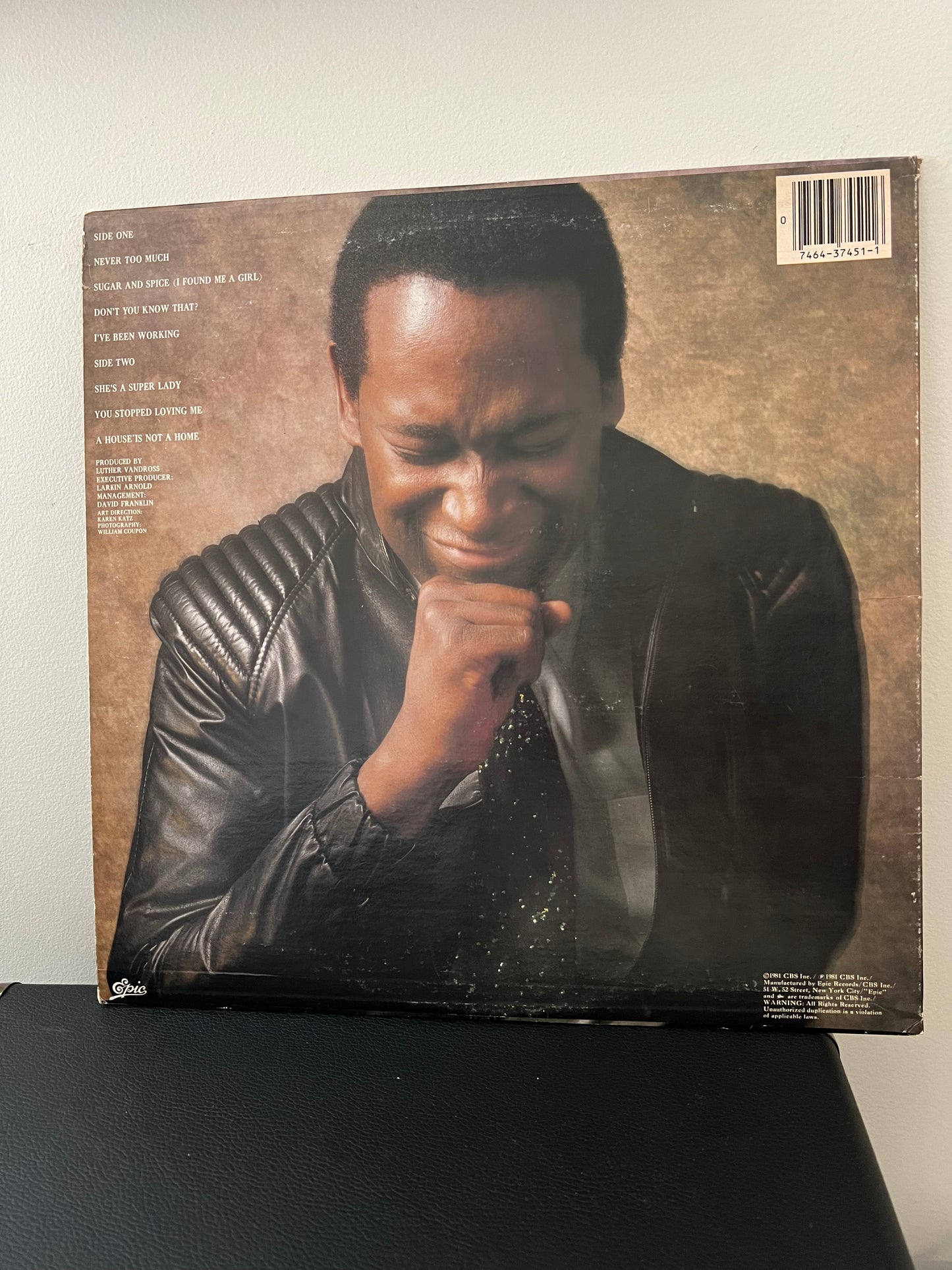 Luther Vandross Never Too Much Vinyl LP 1981 Original.