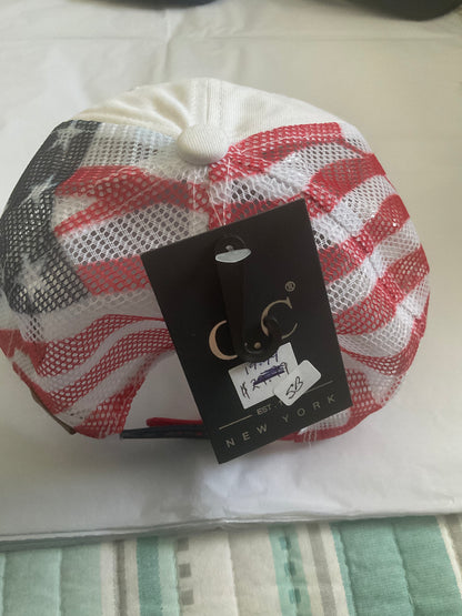 Fashion City - Cotton Brushed USA Flag Embroidered Baseball Cap