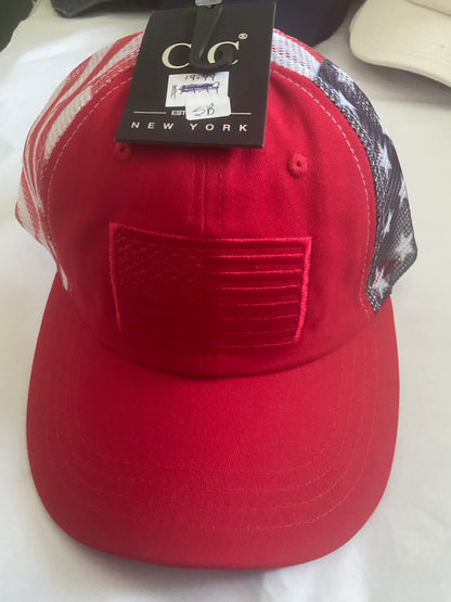 Fashion City - Cotton Brushed USA Flag Embroidered Baseball Cap