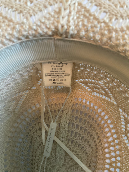Fashion City - Straw Geometric Panama Hat: ONE SIZE / IVY