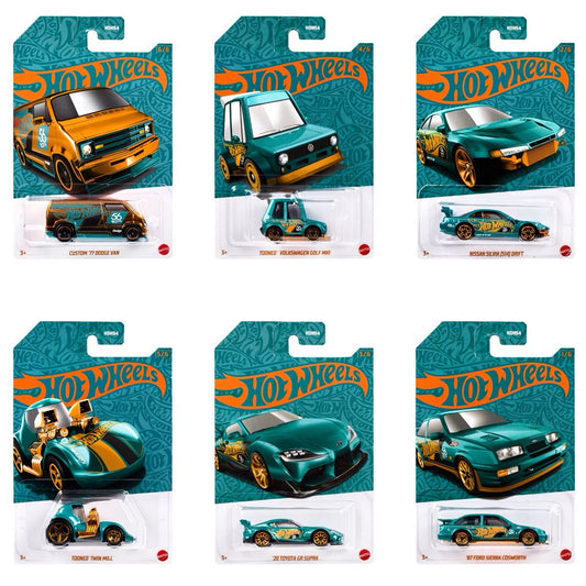 Hot Wheels 2024 56th Anniversary Pearl and Chrome Mix 2 F Case Set of 6