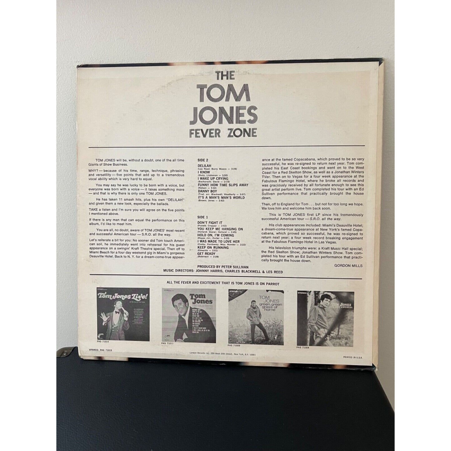 Tom Jones - The Tom Jones Fever Zone - Vinyl LP 1968 Parrot PAS 71019