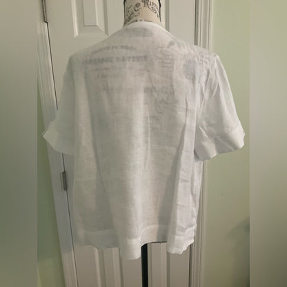 Charter Club White Linen Blouse