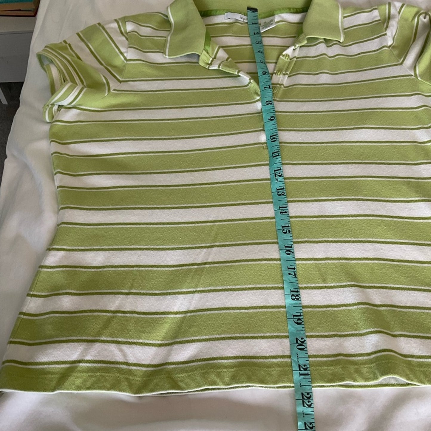 Lizgolf Polo - Green and white striped