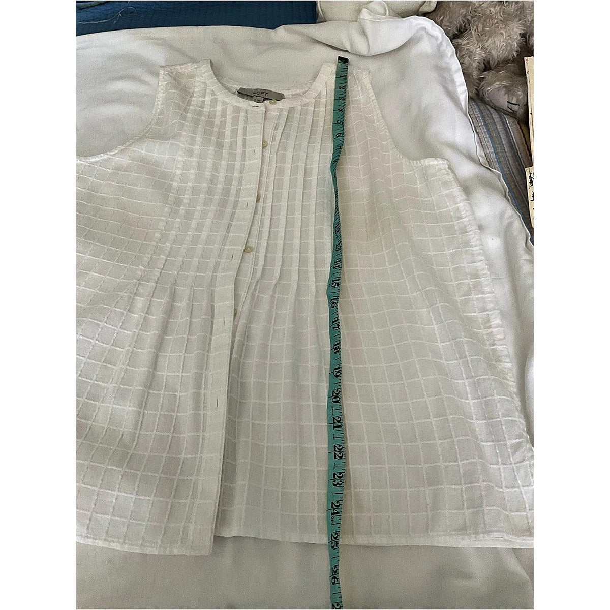 LOFT Checkered texture Cotton Blouse