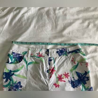 Chico's Floral Print Capris - White, Blue, Pink, Green