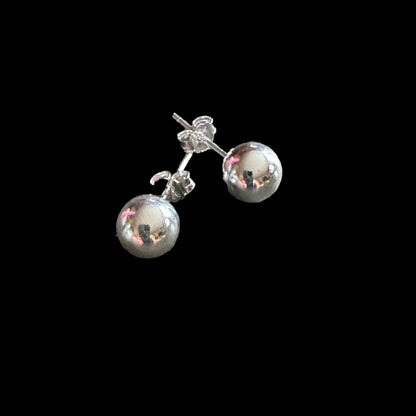 Jackie Gallagher Designs - Handmade Coastal Jewelry - Sterling silver 8mm Ball post/stud earring