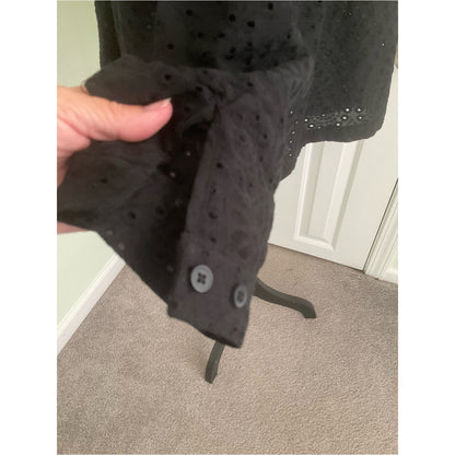 Torrid Black Eyelet Long-Sleeve Tunic Top