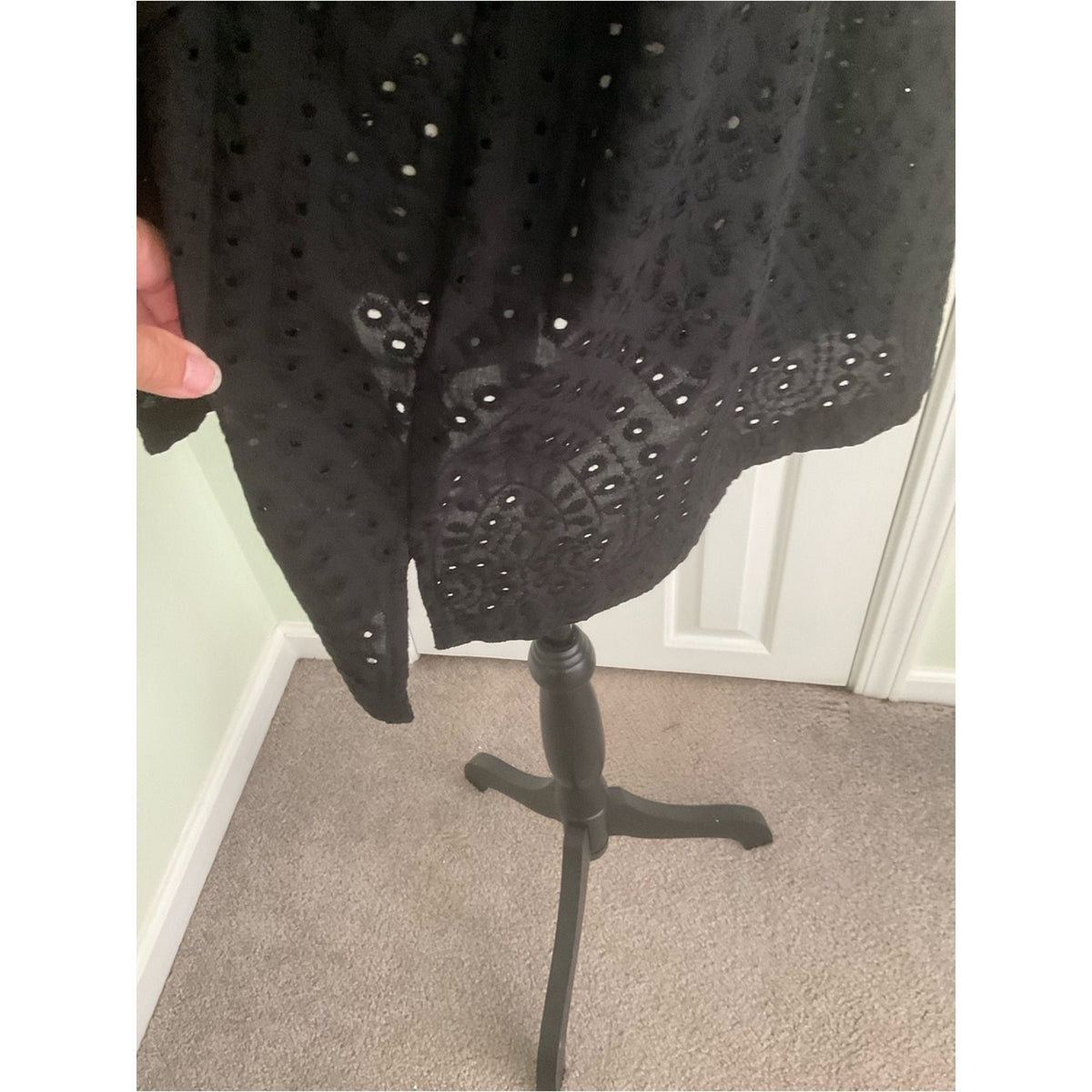 Torrid Black Eyelet Long-Sleeve Tunic Top