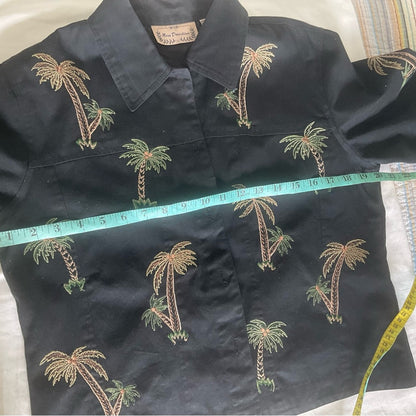 New Direction Black Jacket with Palm Embroidery