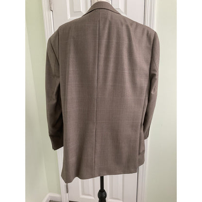 Pronto Uomo Couture Brown Houndstooth Wool 2-Button Blazer 48S