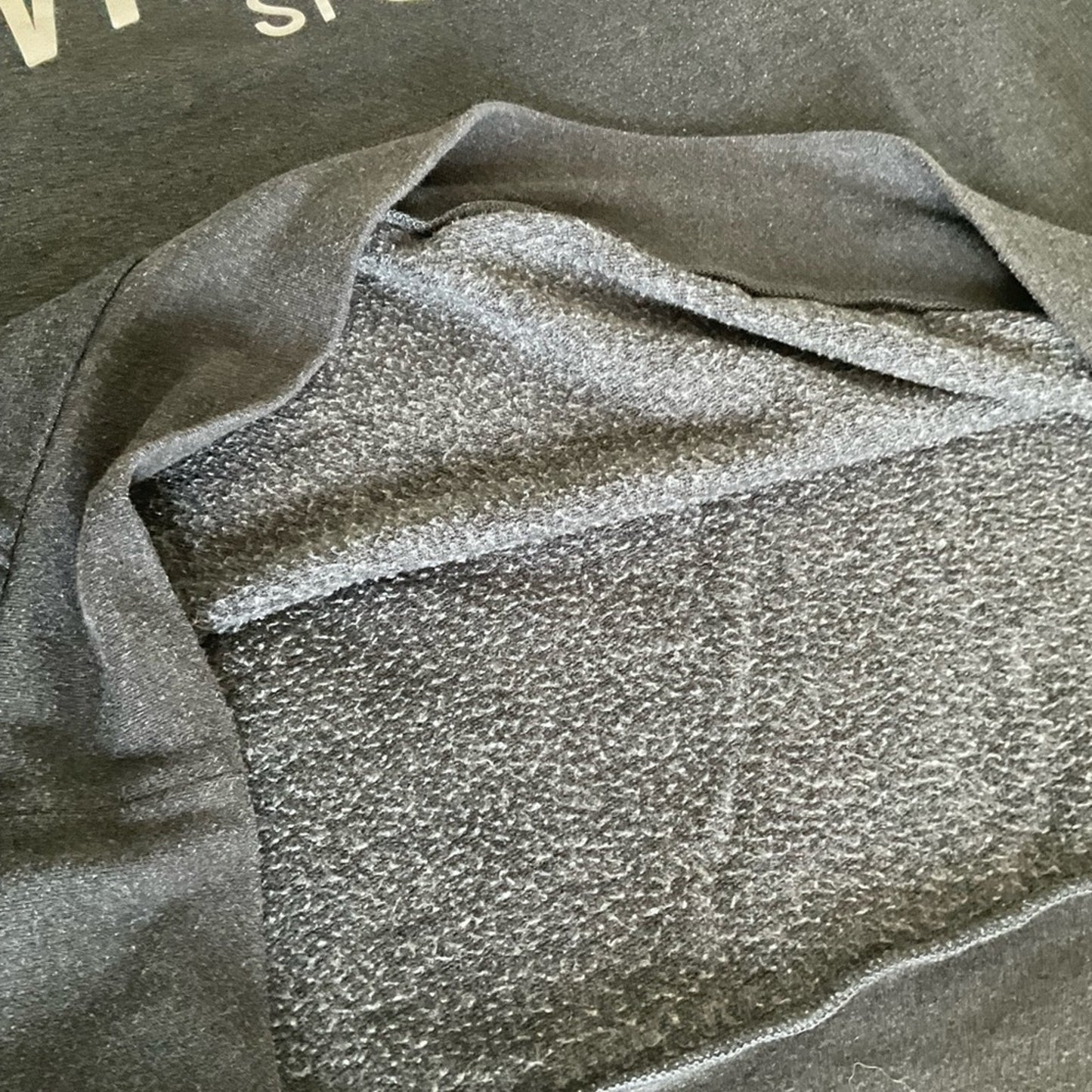 Victoria Sport hooded sweatshirt in dark gray. No pockets