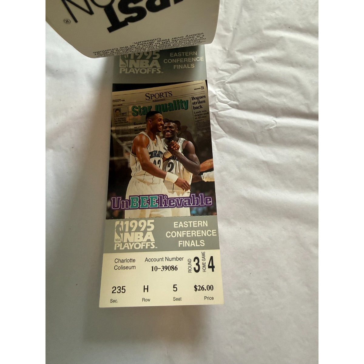 Charlotte Hornets Vintage 1995 Playoff Tickets - Nearly Complete Book NBA - Rare