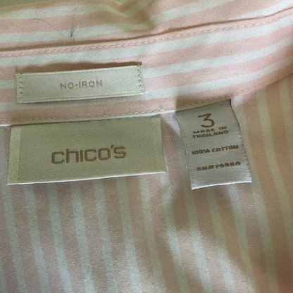 Chico's Pink Striped Button Down Shirt
